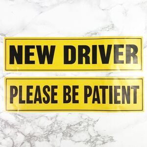 NIP "New Driver, Please Be Patient" Large Teen Driver Safety Bumper Stickers